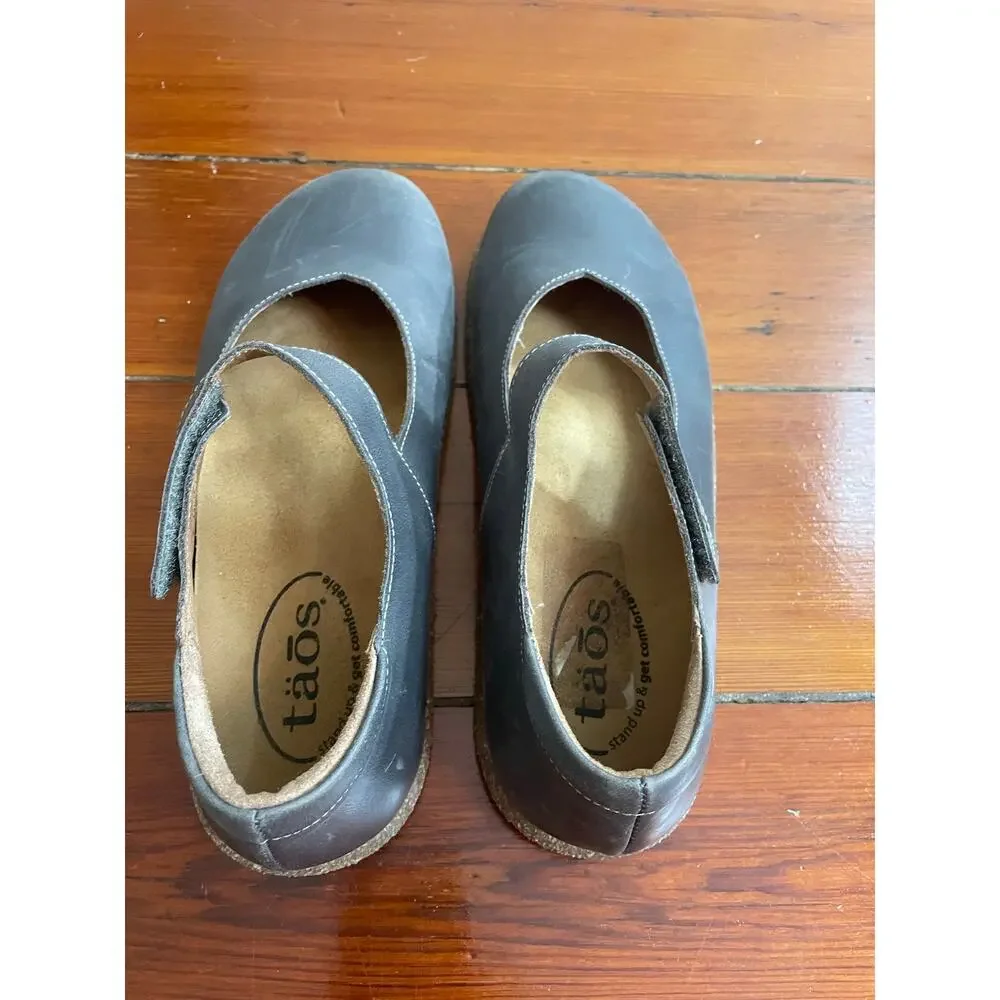 Taos Class Mary Jane Shoes EU 39, US 8-8.5 Gray Leather Comfort Flats Spain